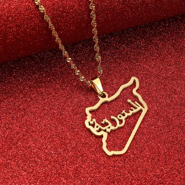 Syria Map Necklace