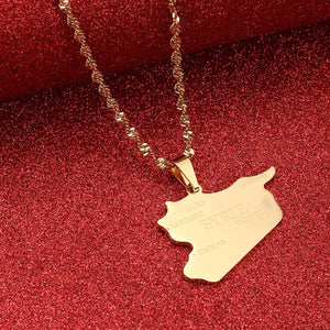 Syria Map Necklace