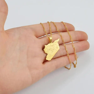 Syria Map Necklace
