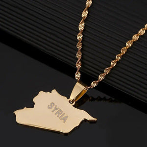 Syria Map Necklace