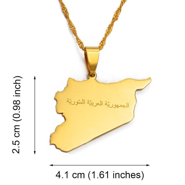 Syria Map Necklace