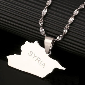 Syria Map Necklace