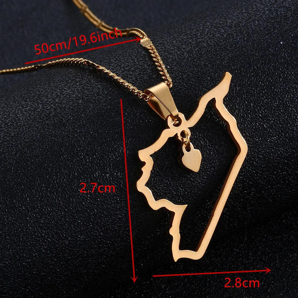 Syria Map Necklace