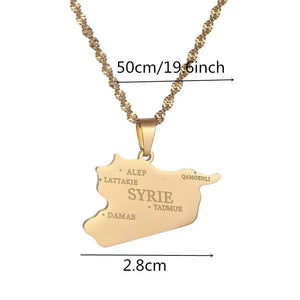 Syria Map Necklace