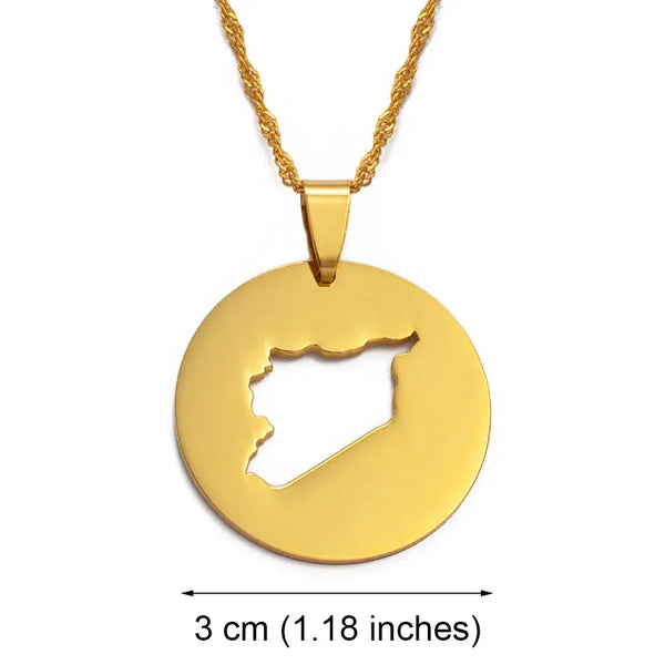 Syria Map Necklace