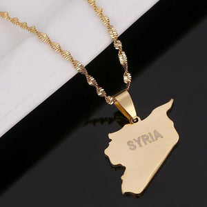 Syria Map Necklace