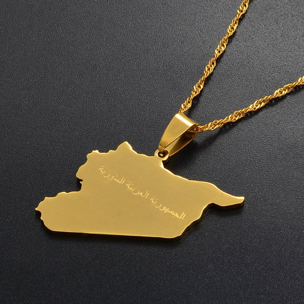 Syria Map Necklace