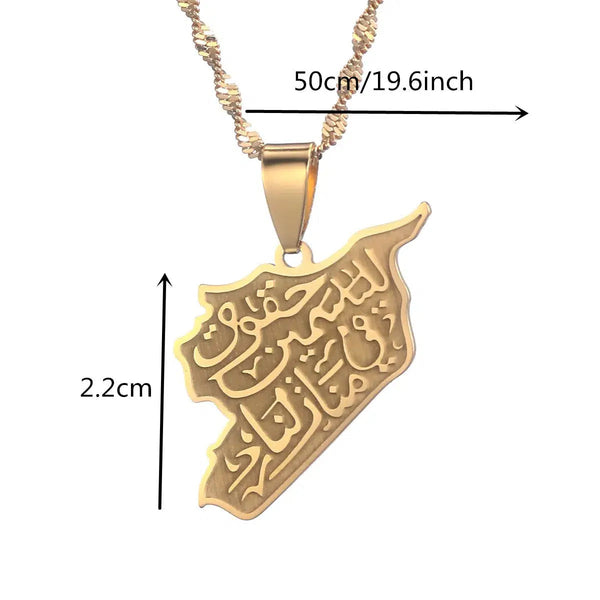 Syria Map Necklace