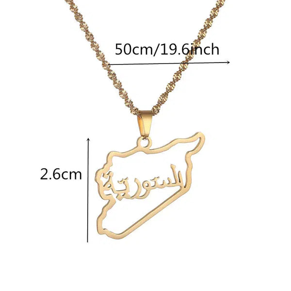 Syria Map Necklace