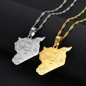 Syria Map Necklace