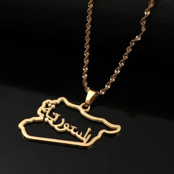 Syria Map Necklace