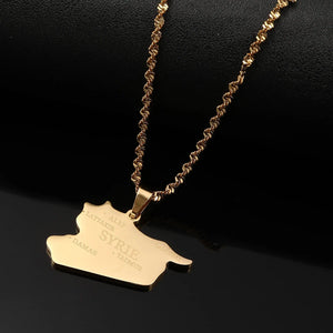 Syria Map Necklace