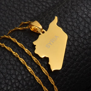 Syria Map Necklace