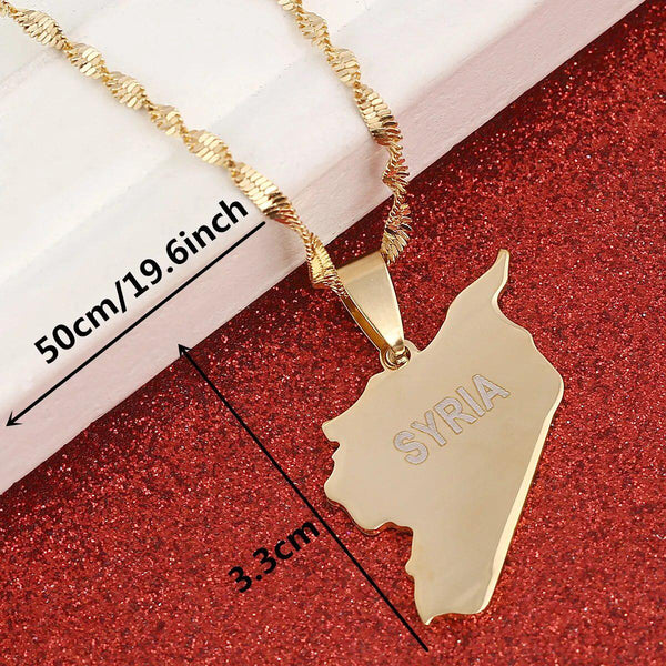 Syria Map Necklace