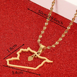 Syria Map Necklace