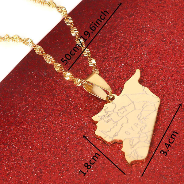 Syria Map Necklace