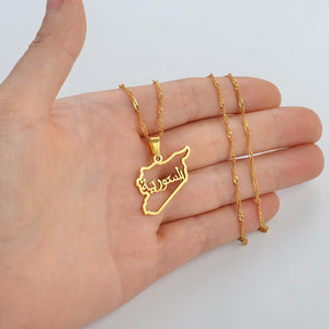 Syria Map Necklace