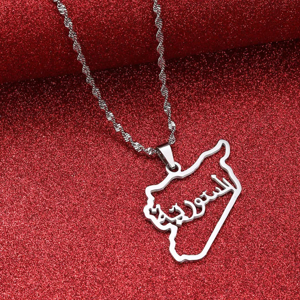 Syria Map Necklace