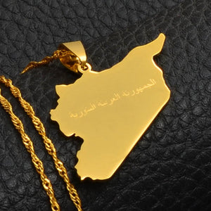 Syria Map Necklace