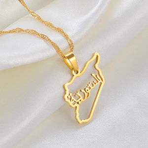 Syria Map Necklace