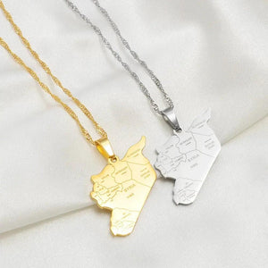 Syria Map Necklace