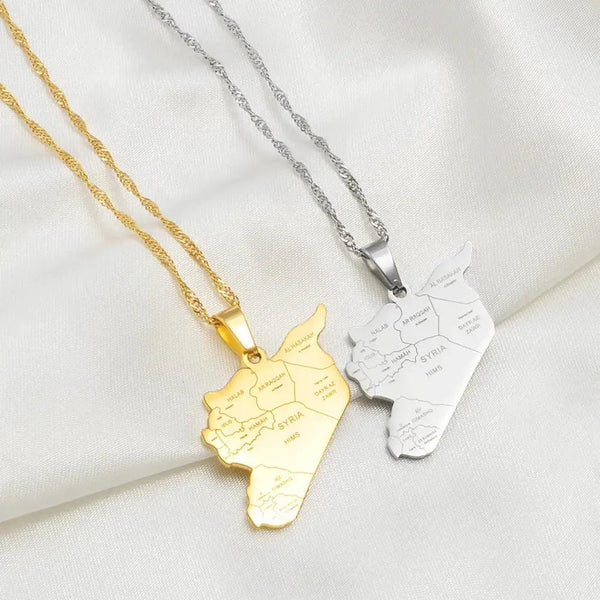 Syria Map Necklace