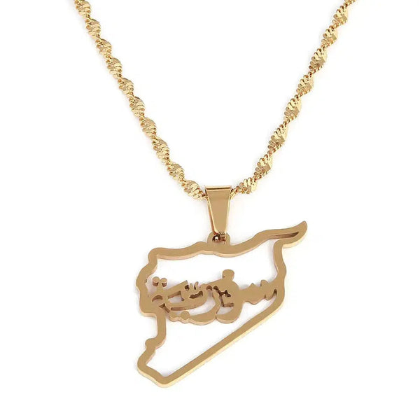 Syria Map Necklace