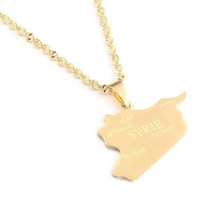 Syria Map Necklace