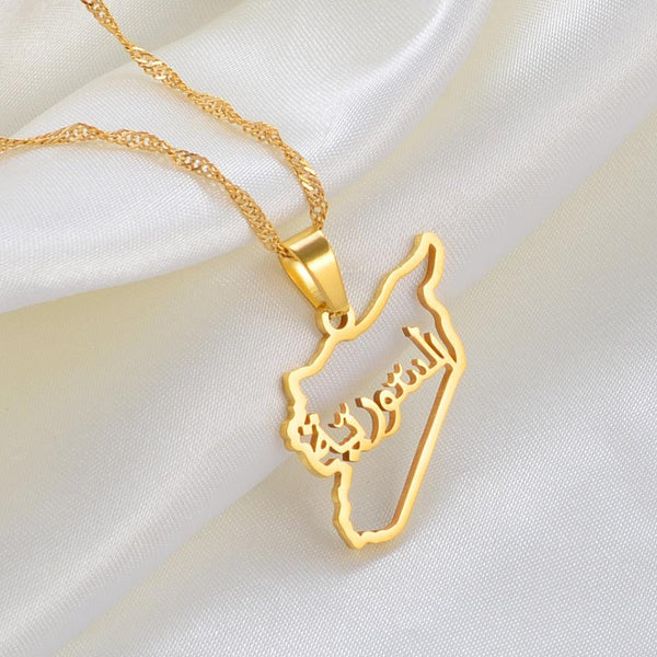 Syria Map Necklace