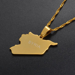 Syria Map Necklace