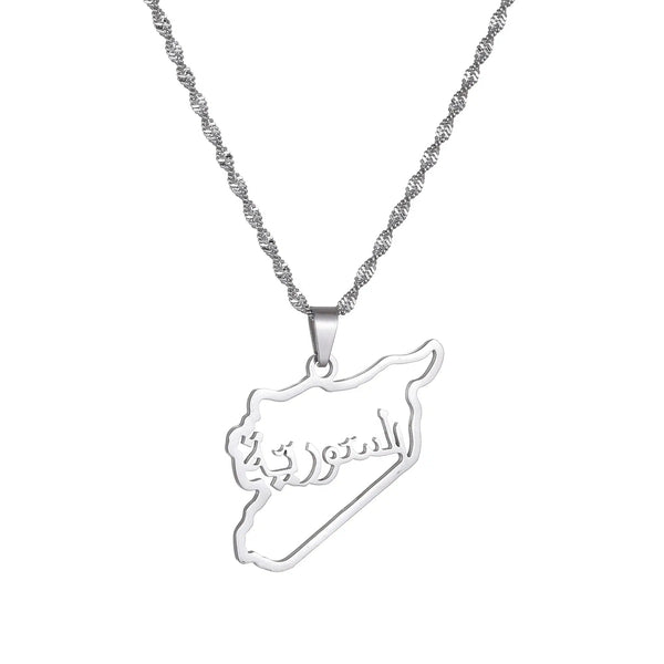 Syria Map Necklace