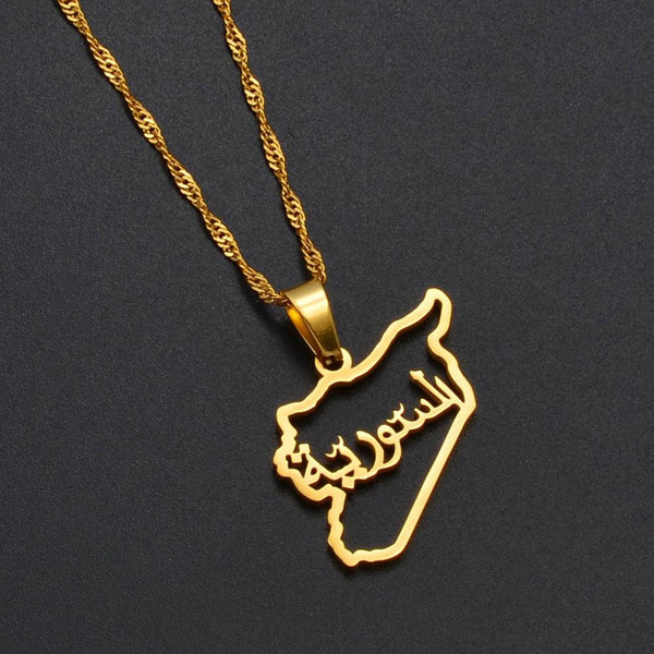 Syria Map Necklace