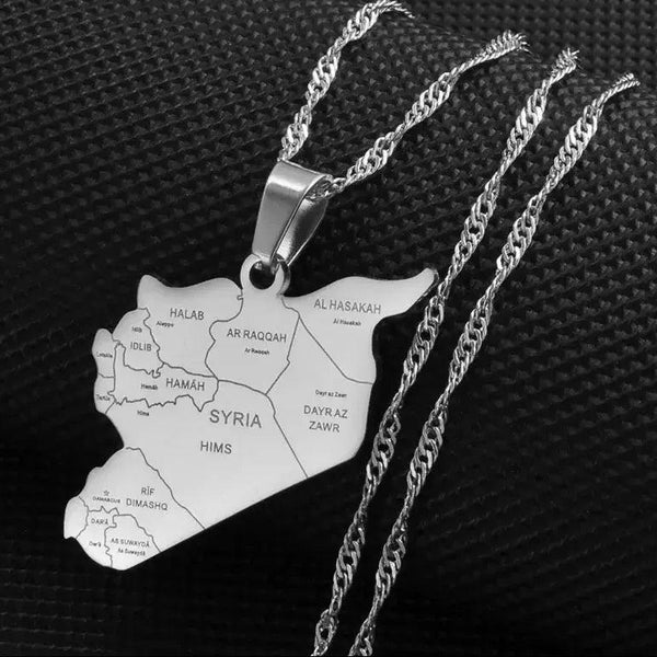 Syria Map Necklace
