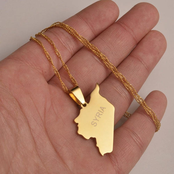 Syria Map Necklace