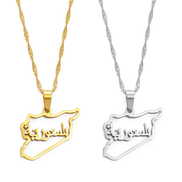 Syria Map Necklace