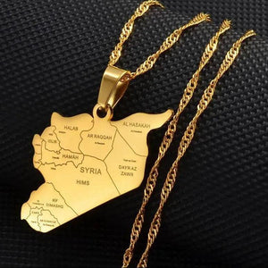 Syria Map Necklace