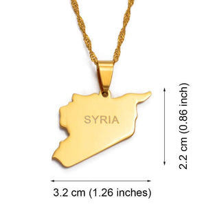 Syria Map Necklace