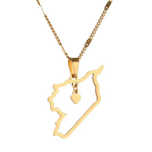 Syria Map Necklace