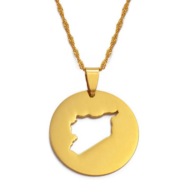 Syria Map Necklace