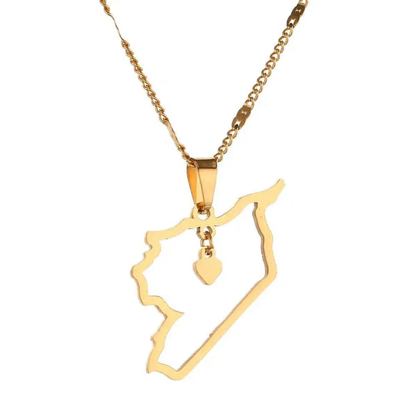 Syria Map Necklace