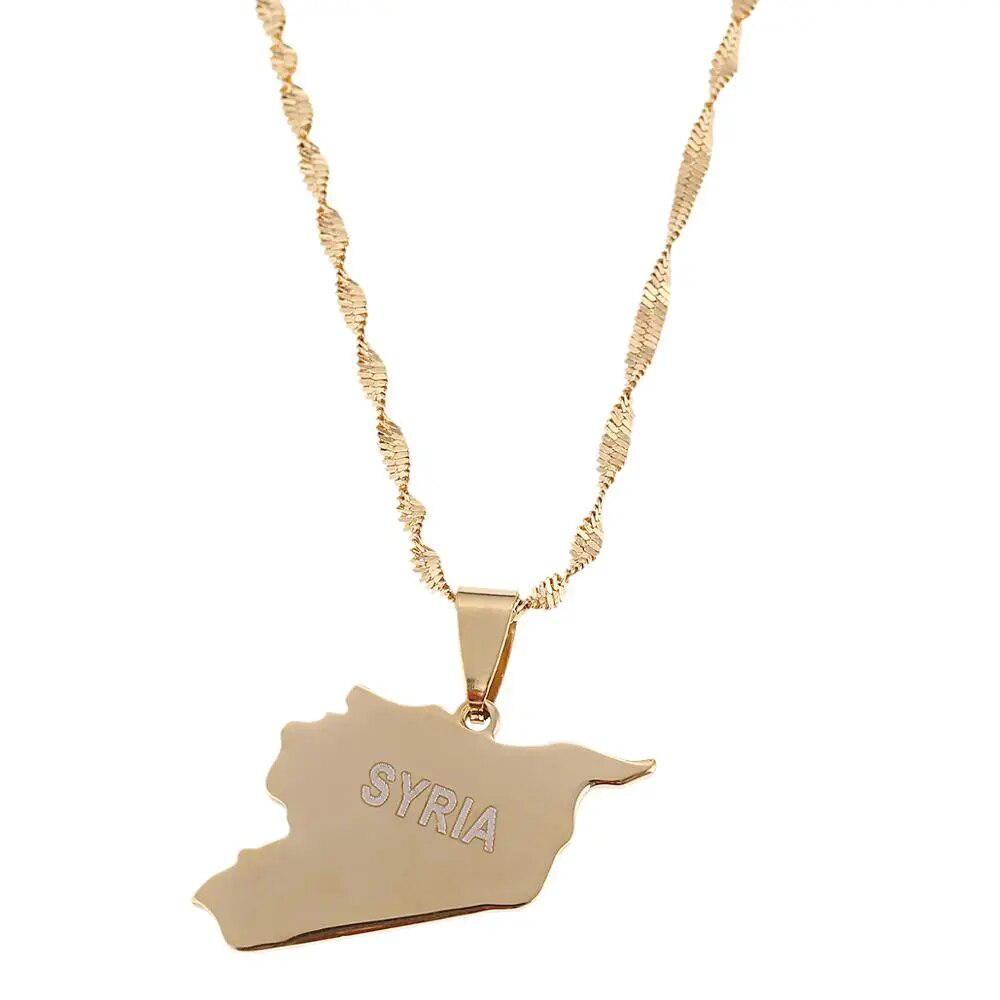 Syria Map Necklace