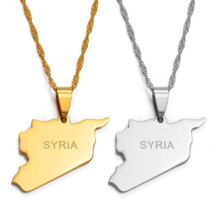 Syria Map Necklace