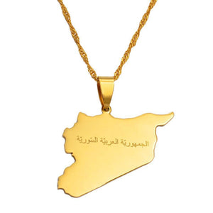 Syria Map Necklace