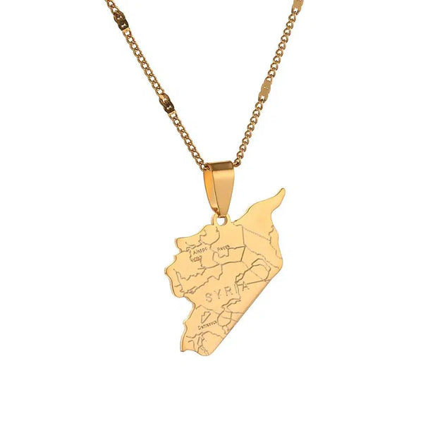 Syria Map Necklace