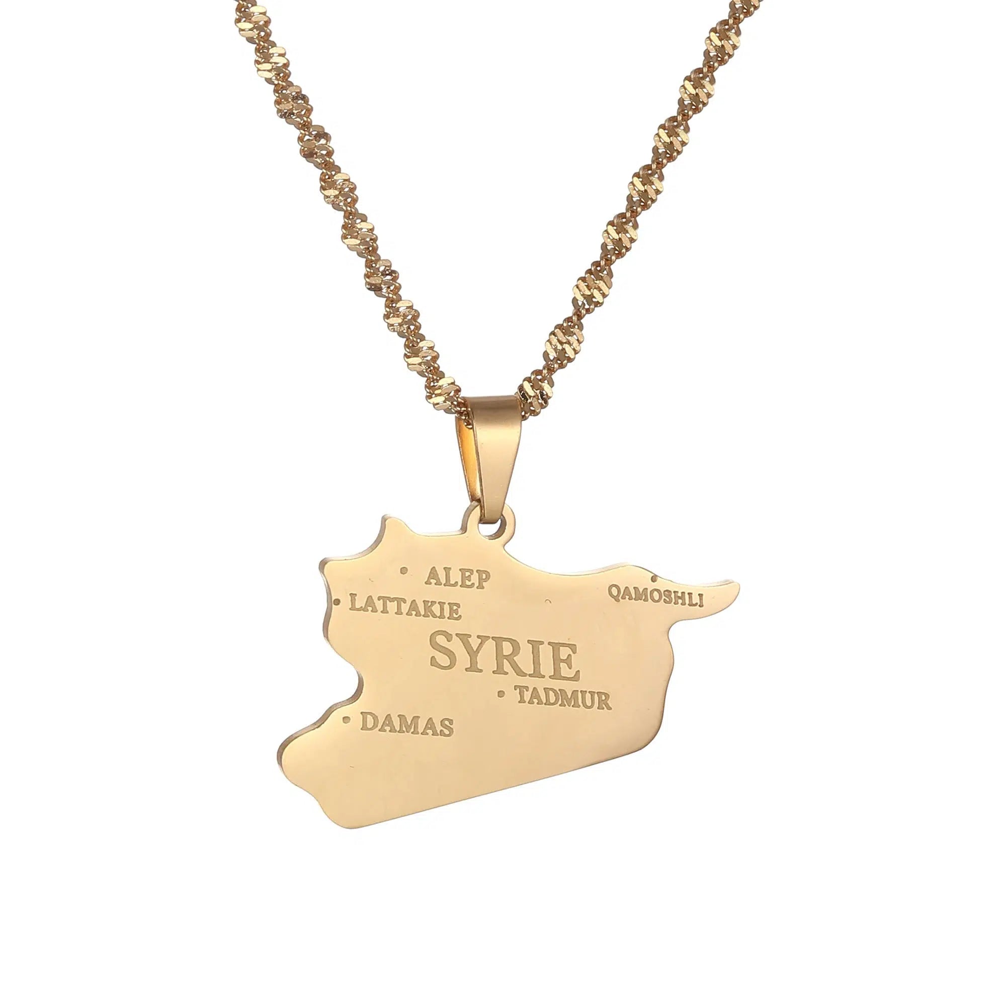 Syria Map Necklace