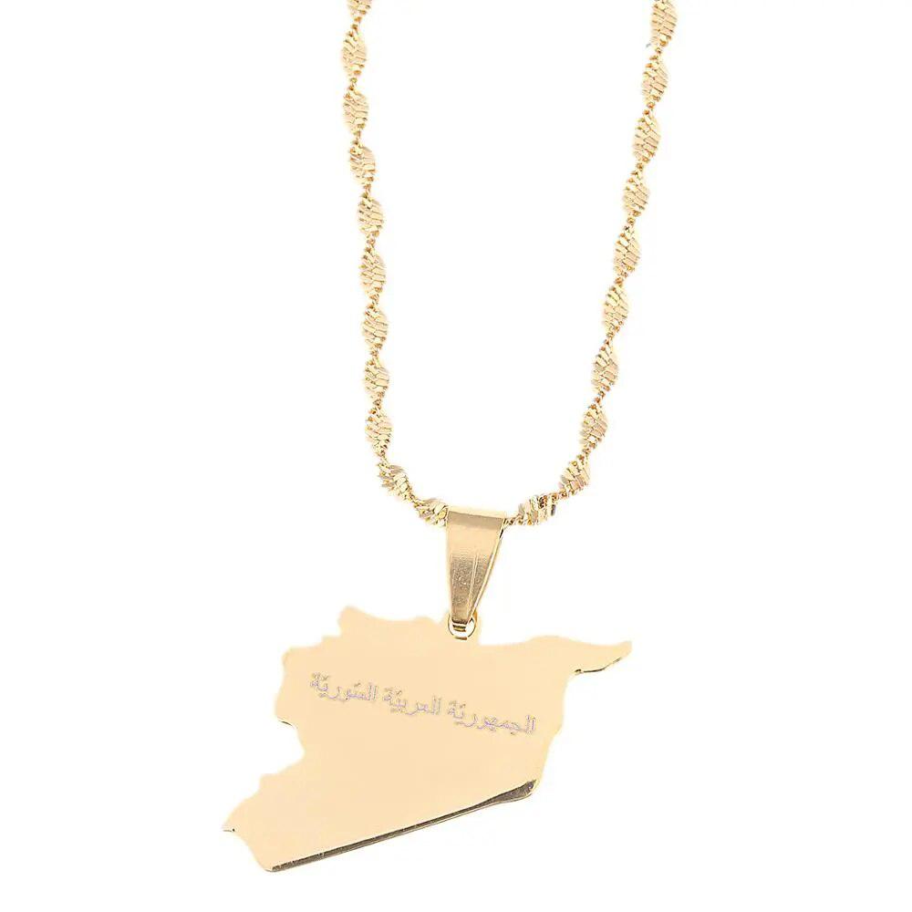 Syria Map Necklace