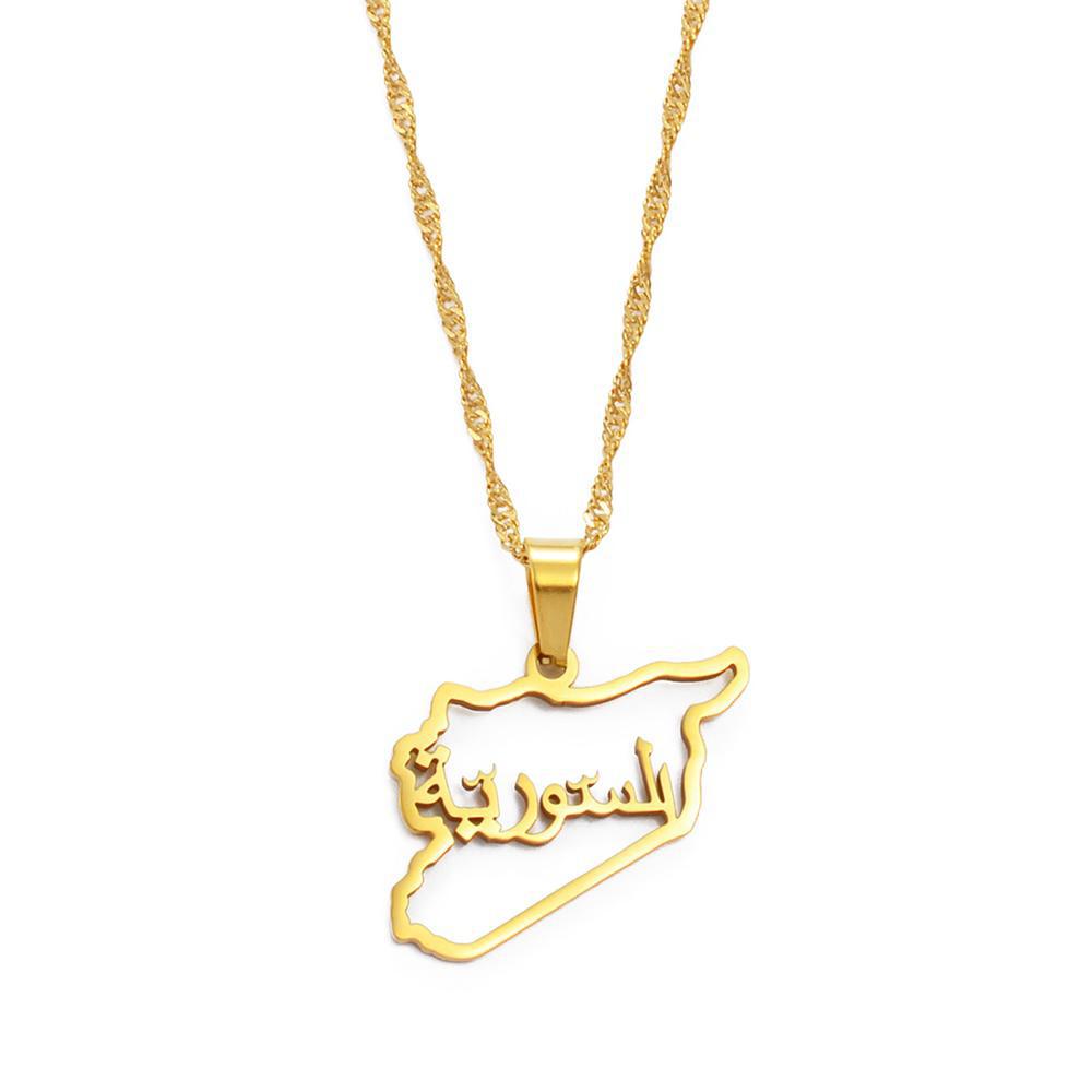 Syria Map Necklace