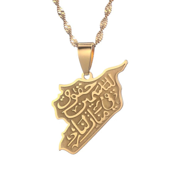 Syria Map Necklace