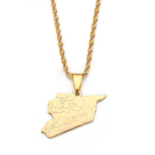 Syria Map Necklace