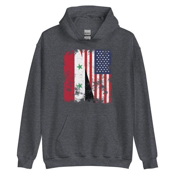 Syria USA Flag - Half American Hoodie